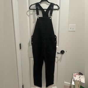 Black Denim Gap Boyfriend Overalls